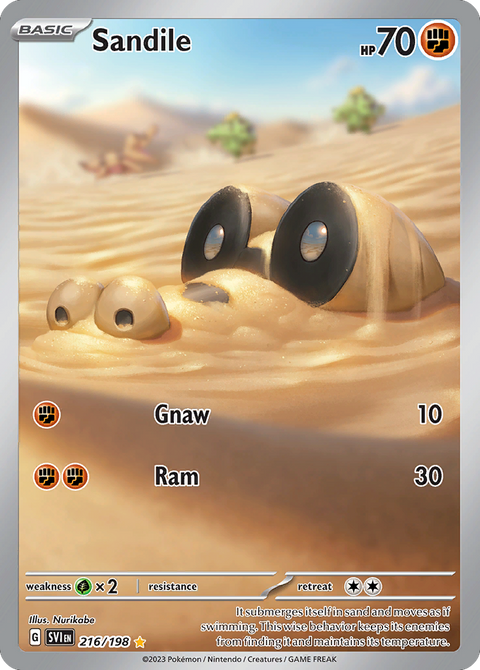 Sandile 216 Scarlet & Violet Pokémon card