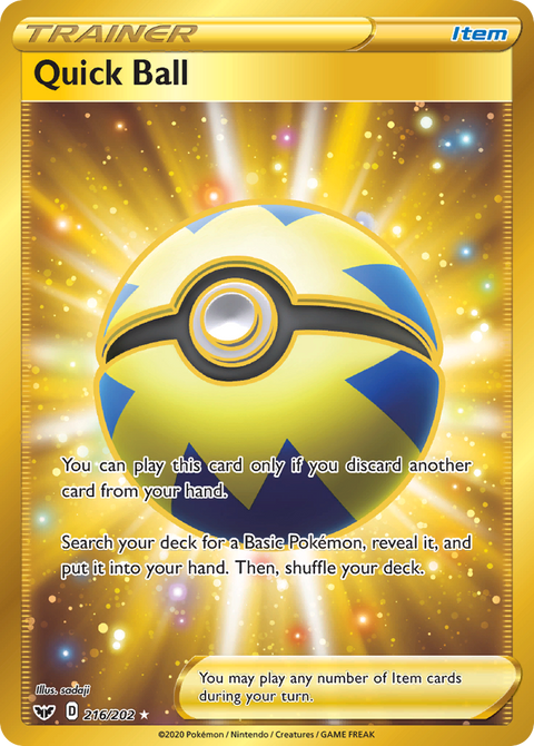 Quick Ball 216 Sword & Shield Pokémon card