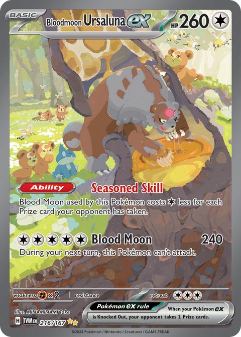 Bloodmoon Ursaluna ex 216 Twilight Masquerade Pokémon card