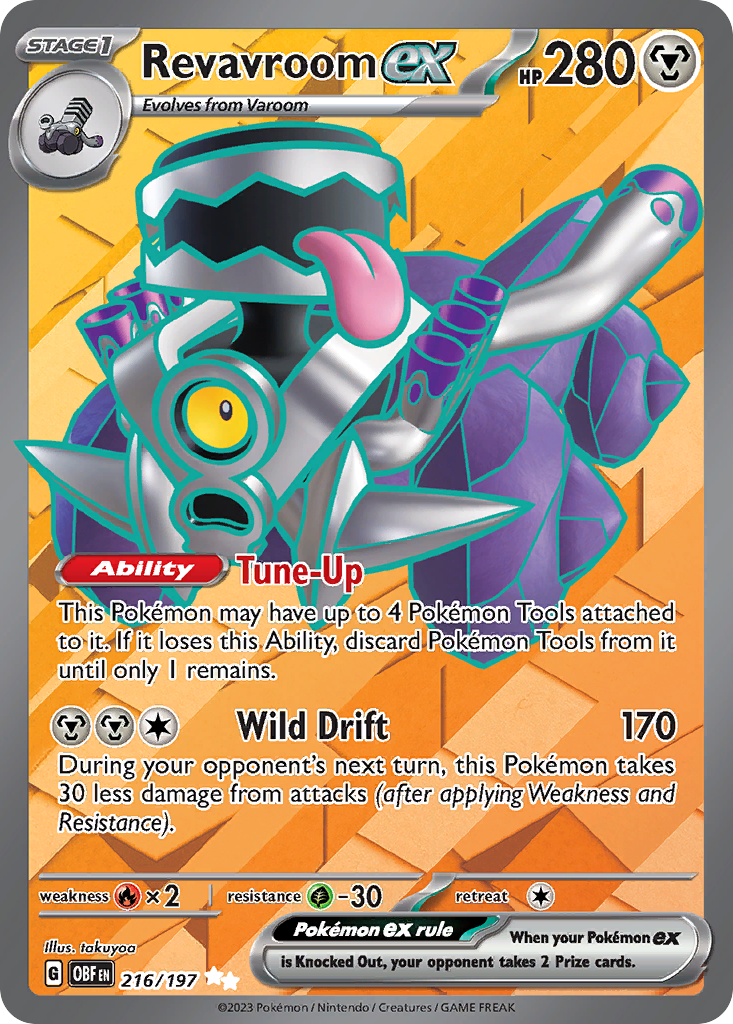 Revavroom ex 216 Obsidian Flames Pokémon card