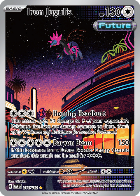 Iron Jugulis 216 Paradox Rift Pokémon card