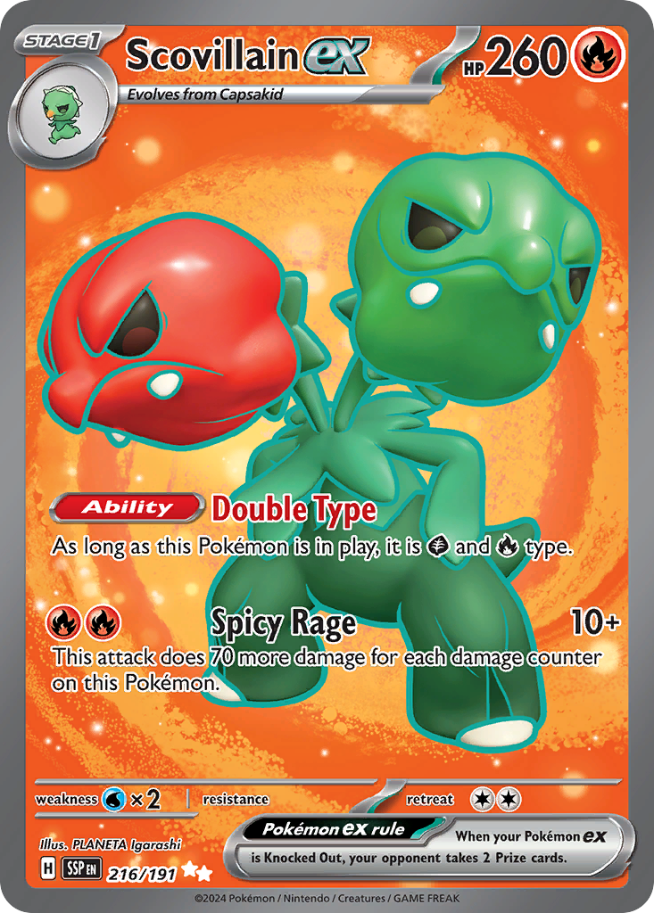 Scovillain ex 216 Surging Sparks Pokémon card