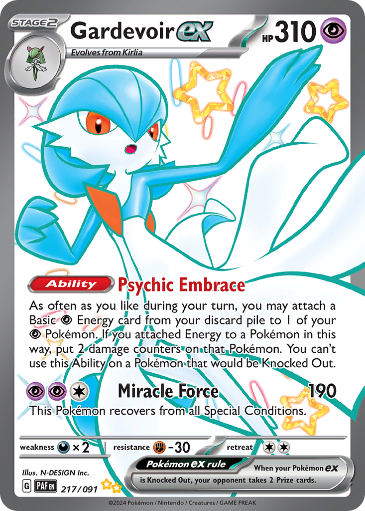 Gardevoir ex 217 Paldean Fates Pokémon card