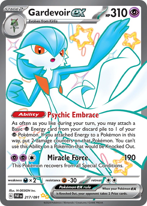 Gardevoir ex 217 Paldean Fates Pokémon card