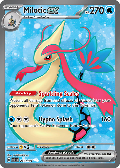 Milotic ex 217 Surging Sparks Pokémon card