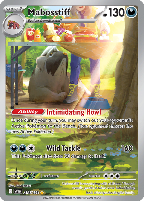Mabosstiff 218 Scarlet & Violet Pokémon card