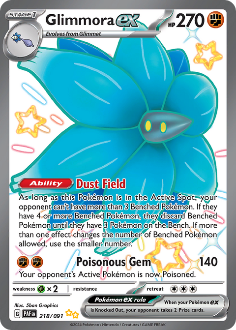 Glimmora ex 218 Paldean Fates Pokémon card