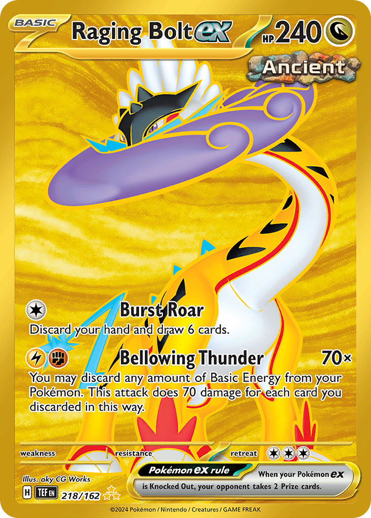 Raging Bolt ex 218 Temporal Forces Pokémon card