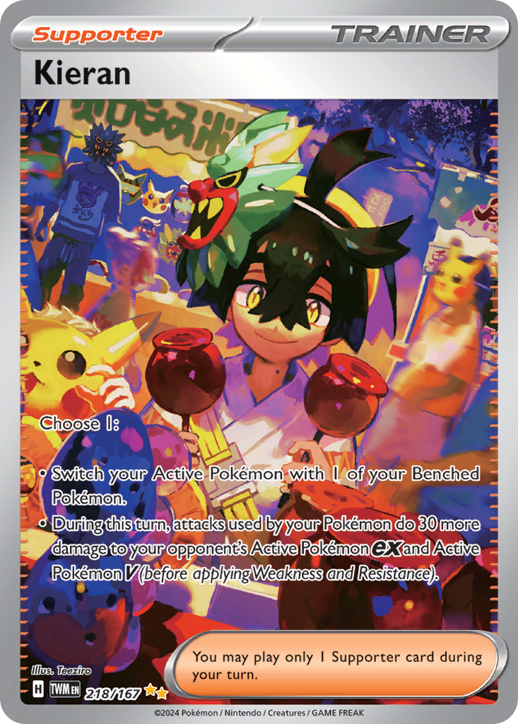 Kieran 218 Twilight Masquerade Pokémon card
