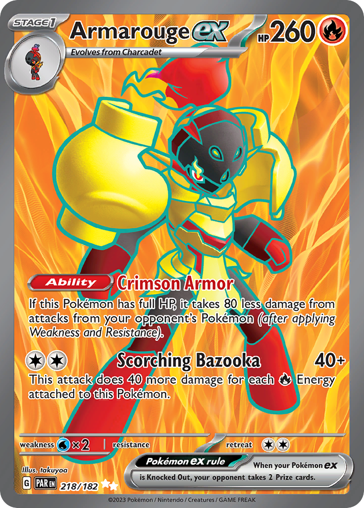 Armarouge ex 218 Paradox Rift Pokémon card
