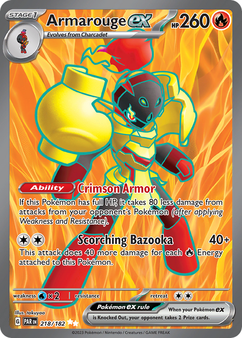 Armarouge ex 218 Paradox Rift Pokémon card