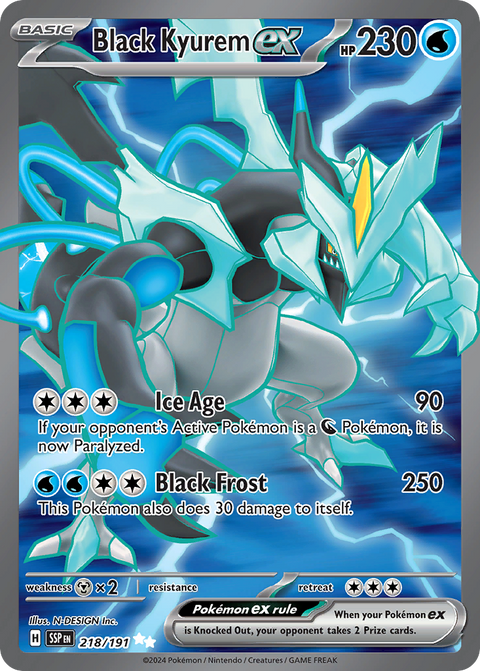 Black Kyurem ex 218 Surging Sparks Pokémon card