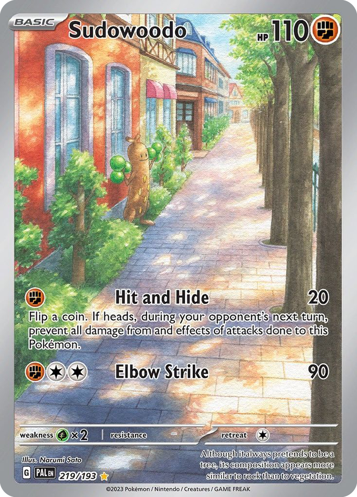 Sudowoodo 219 Paldea Evolved Pokémon card