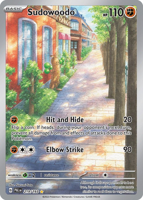 Sudowoodo 219 Paldea Evolved Pokémon card