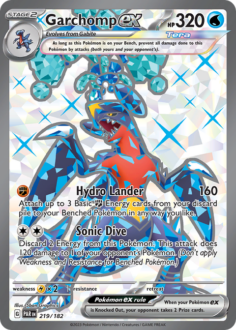 Garchomp ex 219 Paradox Rift Pokémon card