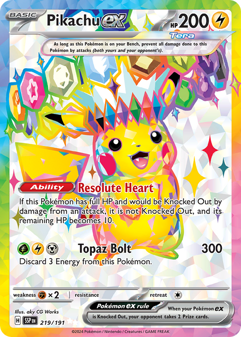 Pikachu ex 219 Surging Sparks Pokémon card