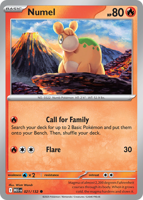 Numel 21 Mega Evolution Pokémon card