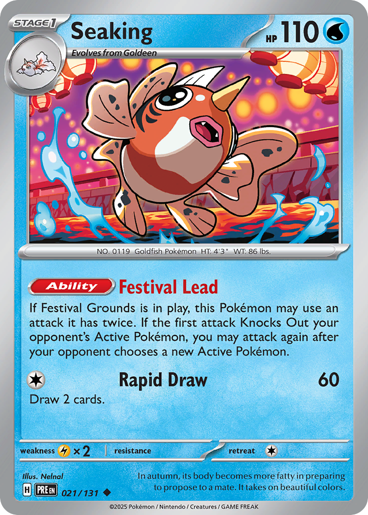 Seaking 21 Prismatic Evolutions Pokémon card