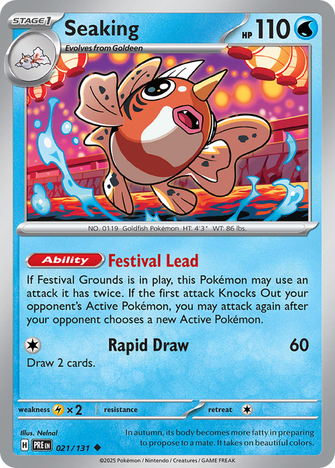 Seaking 21 Prismatic Evolutions Pokémon card