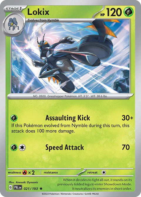 Lokix 21 Paldea Evolved Pokémon card