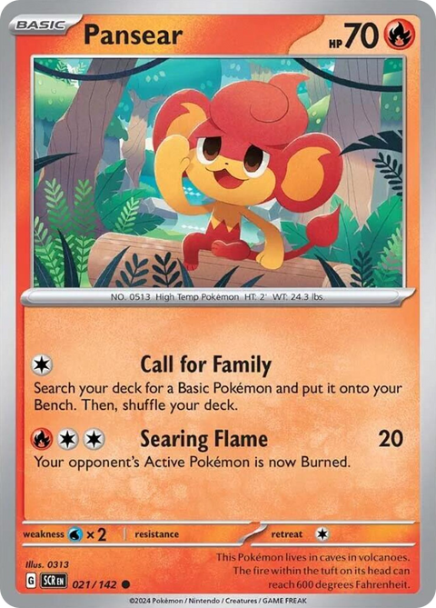 Pansear 21 Stellar Crown Pokémon card
