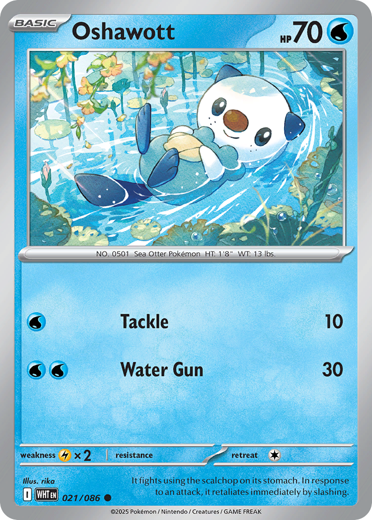 Oshawott 21 White Flare Pokémon card