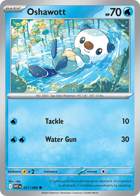 Oshawott 21 White Flare Pokémon card
