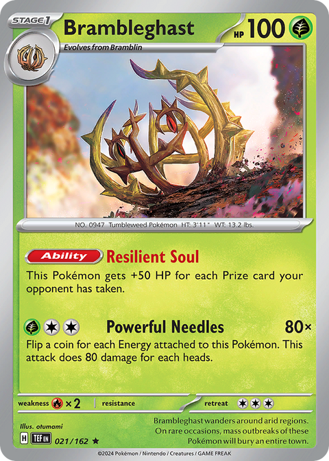 Brambleghast 21 Temporal Forces Pokémon card
