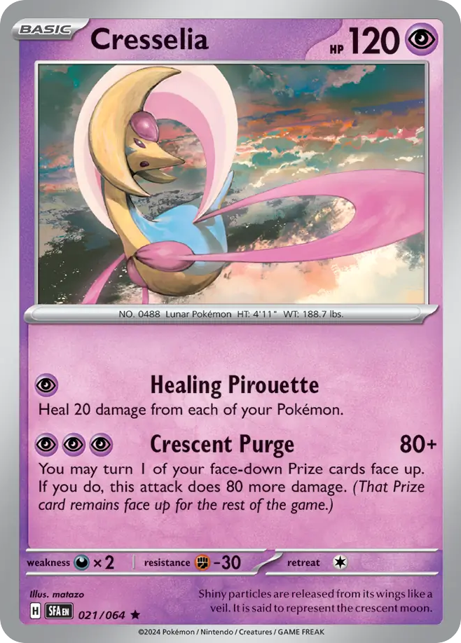 Cresselia 21 Shrouded Fable Pokémon card