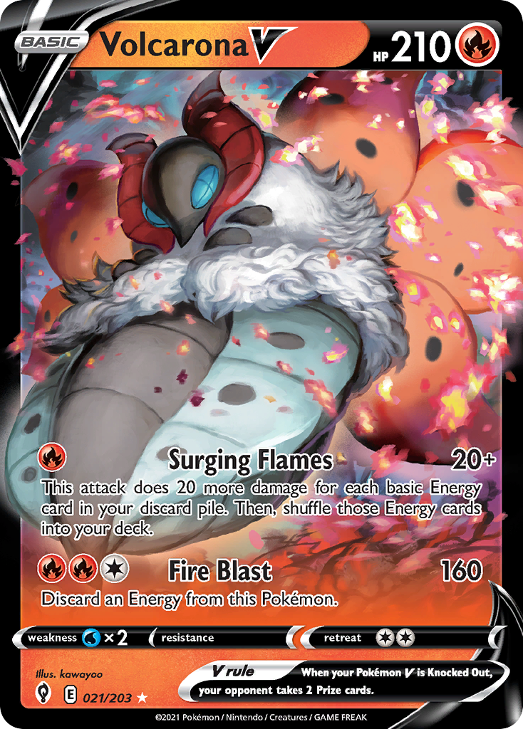 Volcarona V 21 Evolving Skies Pokémon card
