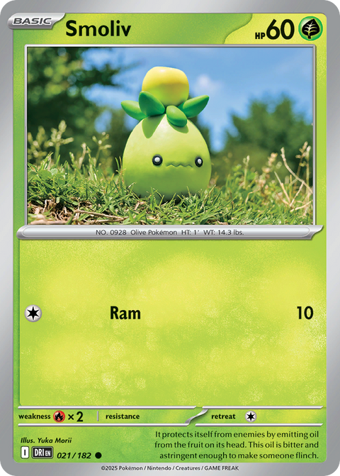 Smoliv 21 Destined Rivals Pokémon card