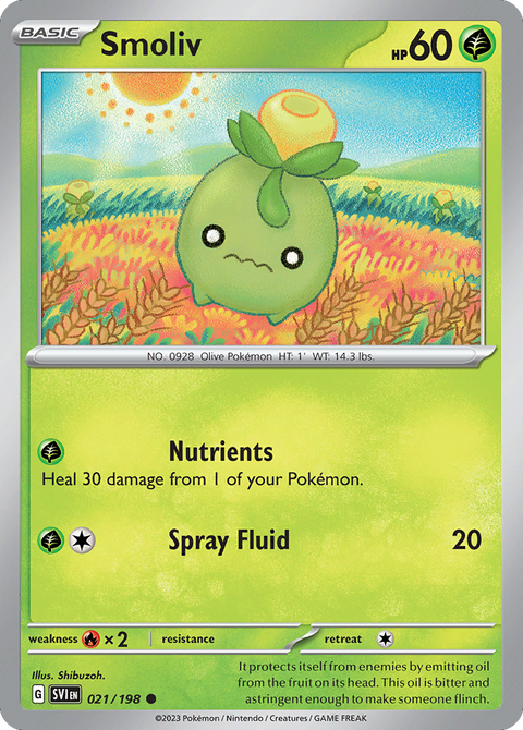 Smoliv 21 Scarlet & Violet Pokémon card
