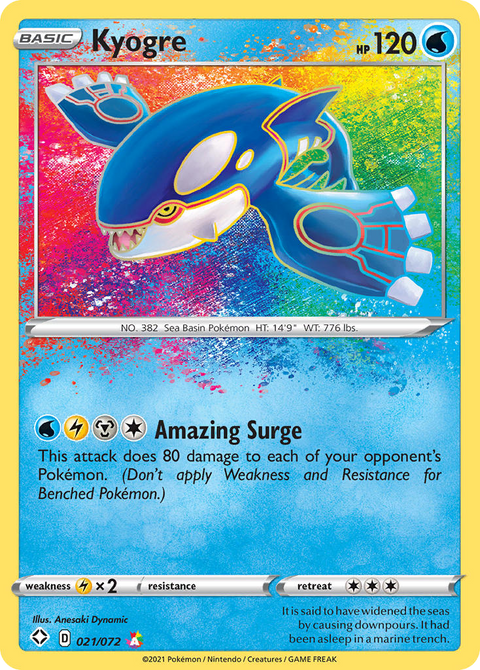 Kyogre 21 Shining Fates Pokémon card