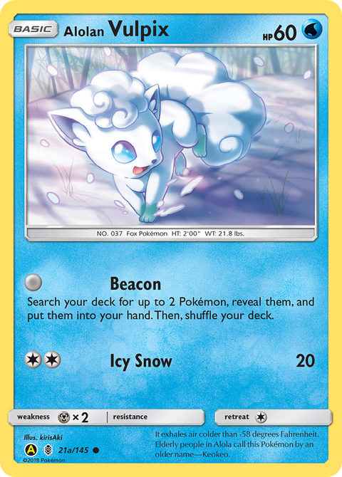 Alolan Vulpix 21a Guardians Rising Pokémon card