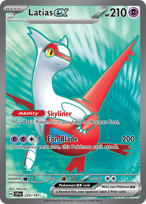 Latias ex 220 Surging Sparks Pokémon card