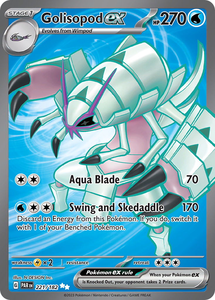 Golisopod ex 221 Paradox Rift Pokémon card