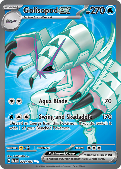 Golisopod ex 221 Paradox Rift Pokémon card