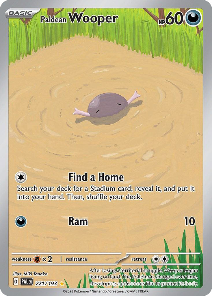 Paldean Wooper 221 Paldea Evolved Pokémon card