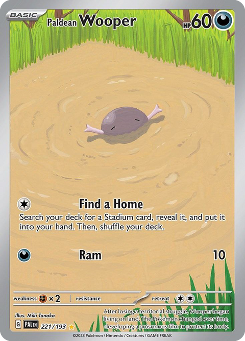 Paldean Wooper 221 Paldea Evolved Pokémon card