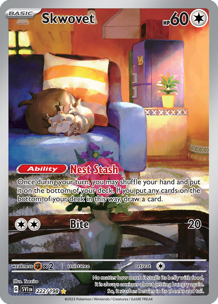 Skwovet 222 Scarlet & Violet Pokémon card
