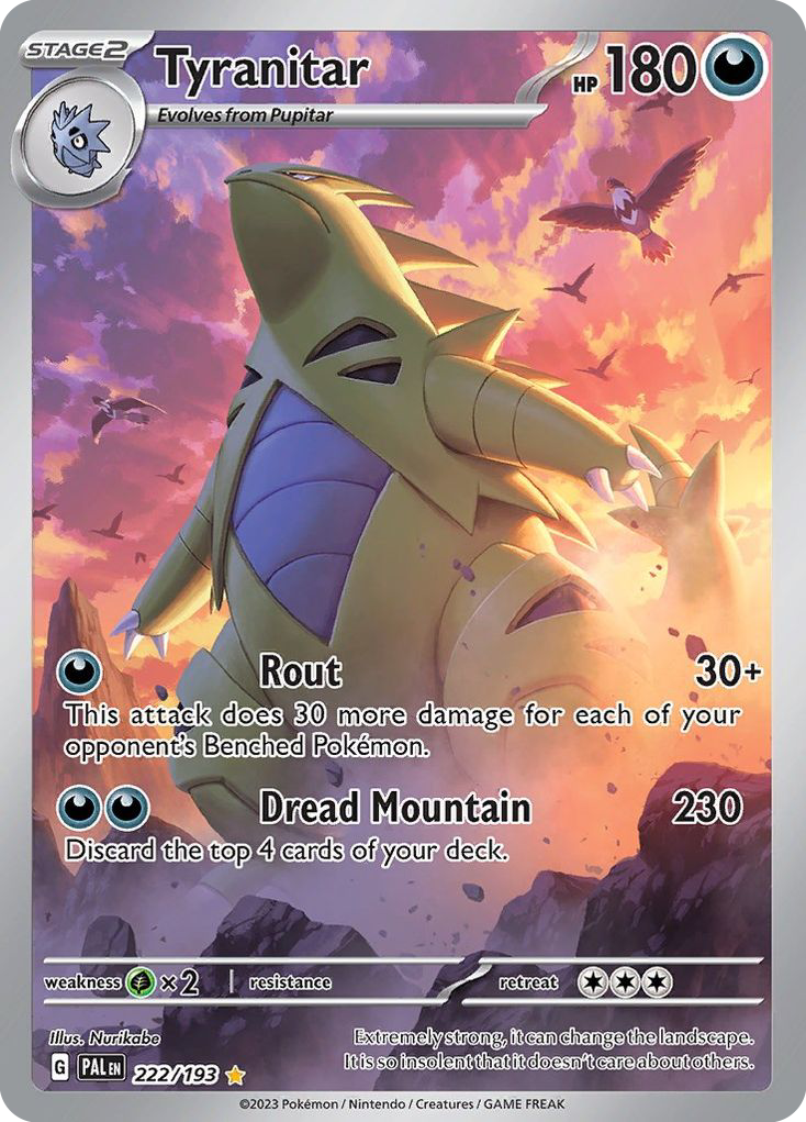 Tyranitar 222 Paldea Evolved Pokémon card