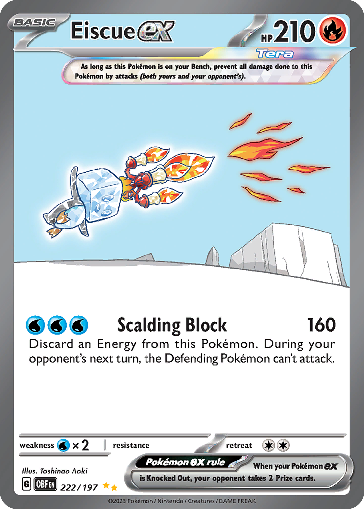 Eiscue ex 222 Obsidian Flames Pokémon card