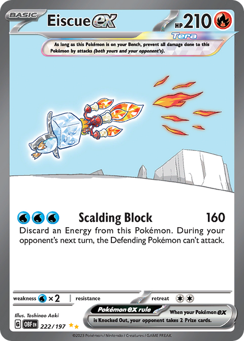 Eiscue ex 222 Obsidian Flames Pokémon card