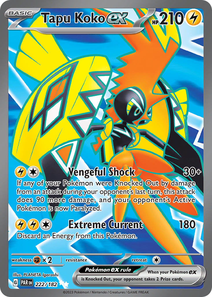 Tapu Koko ex 222 Paradox Rift Pokémon card