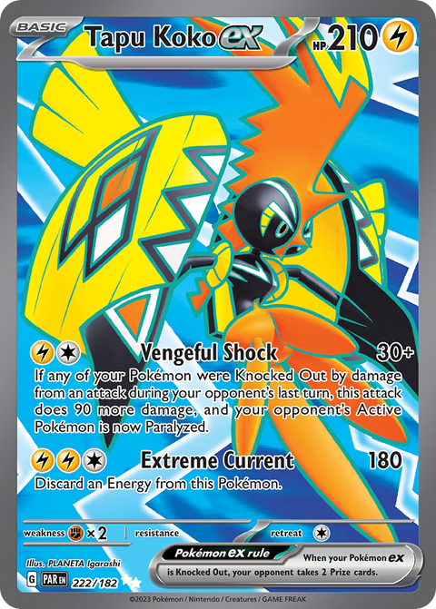 Tapu Koko ex 222 Paradox Rift Pokémon card