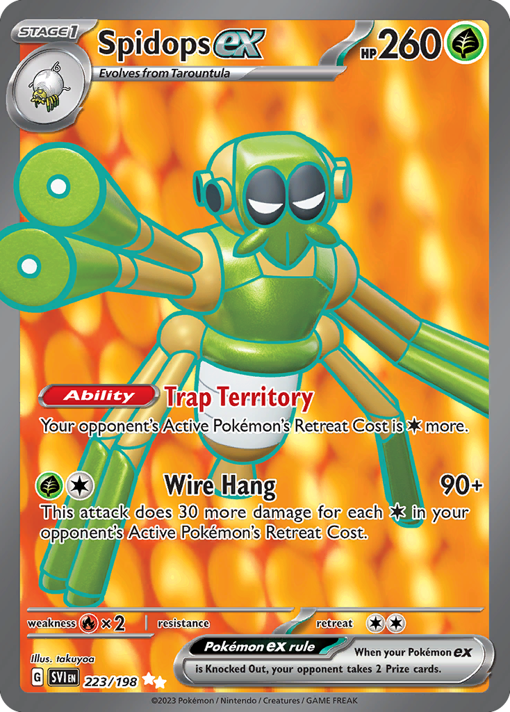 Spidops ex 223 Scarlet & Violet Pokémon card