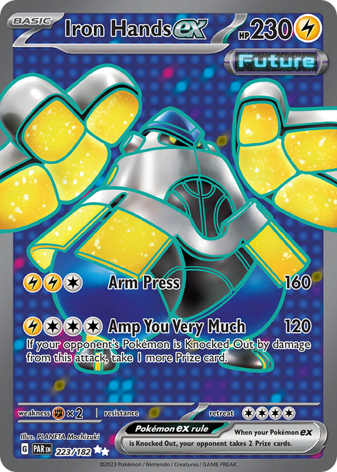 Iron Hands ex 223 Paradox Rift Pokémon card