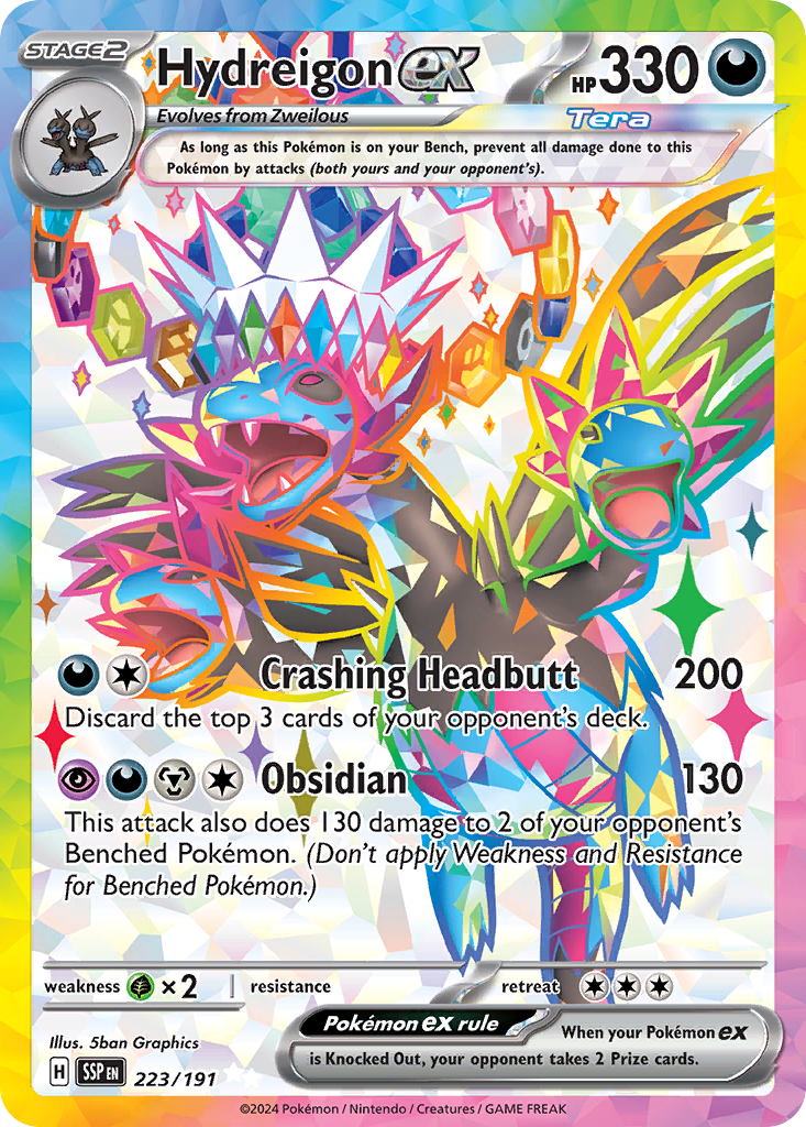 Hydreigon ex 223 Surging Sparks Pokémon card