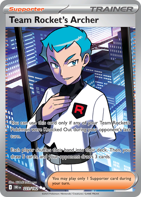 Team Rocket's Archer 223 Destined Rivals Pokémon card