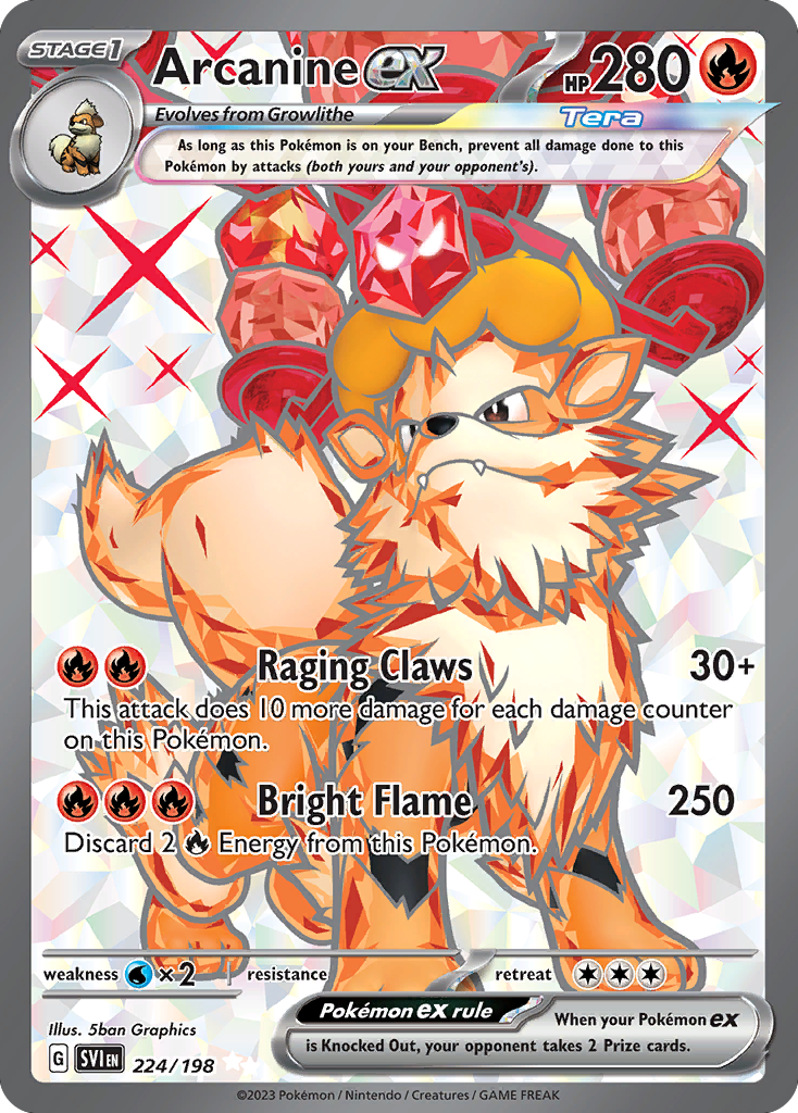 Arcanine ex 224 Scarlet & Violet Pokémon card